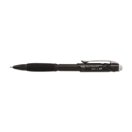 Pentel Pentel, TWIST-ERASE GT PENCILS, 0.7 MM, HB #2.5, BLACK LEAD, BLACK BARREL QE207A